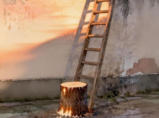 木墩与梯子